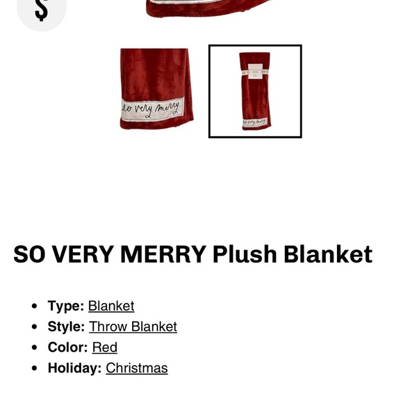 ISO Rae Dunn RED ‘SO VERY MERRY’ Patch Christmas Holiday Throw Blanket - Picture 2 of 3